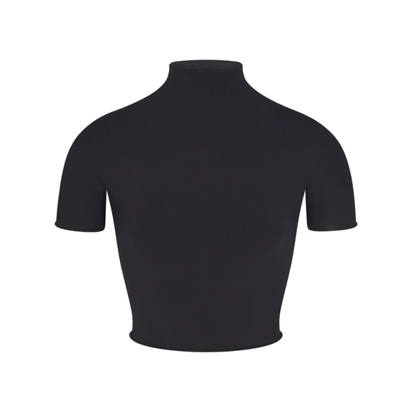 Skims Raw Edge Cropped T- Shirt Onyx Size Medium - Picture 1 of 1